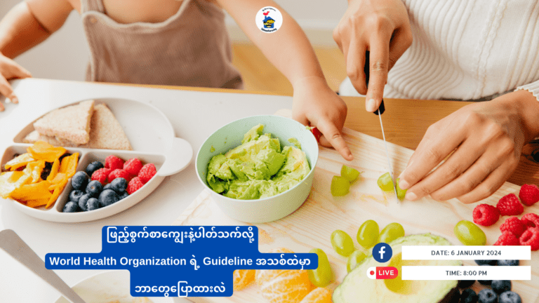 WHO ဖြည့်စွက်စာကျွေးခြင်း Guidline တွင်ပါရှိသည့် လမ်းညွှန်ချက် အသစ်များ