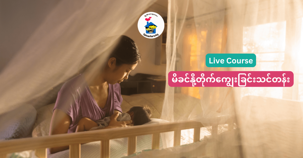 မိခင်နို့တိုက်ကျွေးခြင်းသင်တန်း (Online - Recorded Lessons + Zoom)